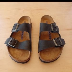 Birkenstock Arizona Birko-Flor Sandal (Navy, Size 41 EU)B